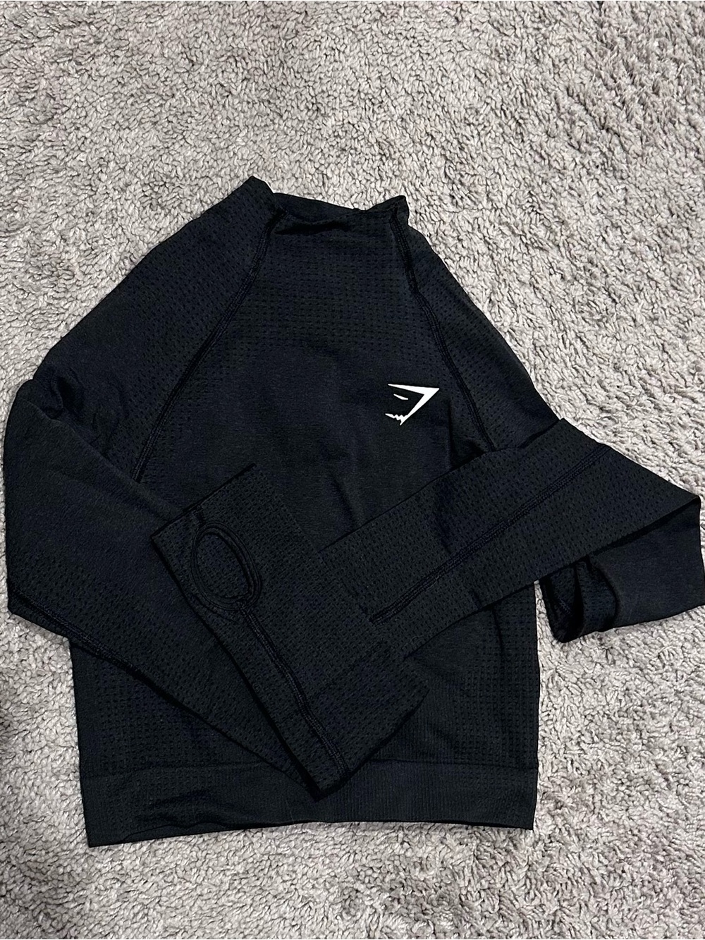 Gymshark Woman’s Black Turtleneck Training Top with Logo